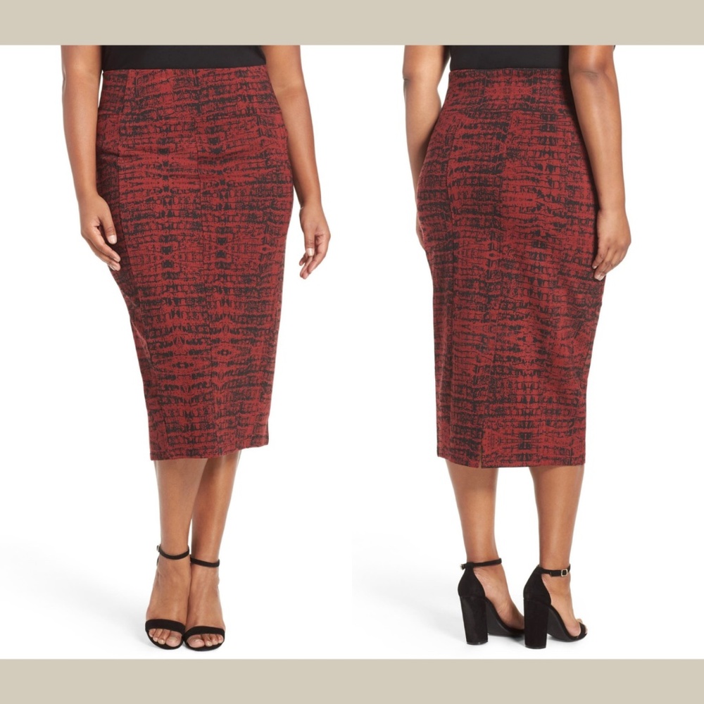 NEW MELISSA MCCARTHY SEVEN7 Print Stretch‎ Knit Pencil Skirt [ PLUS 2X ]